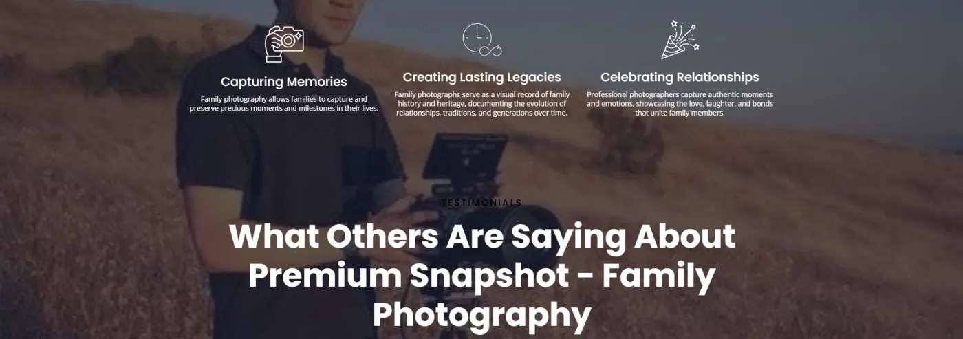 Family Photography snapshot screenshot